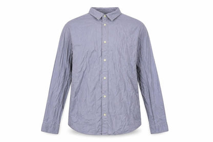 AllSaints Men's Grey Long Sleeve Button-Up Cotton Shirt Size L