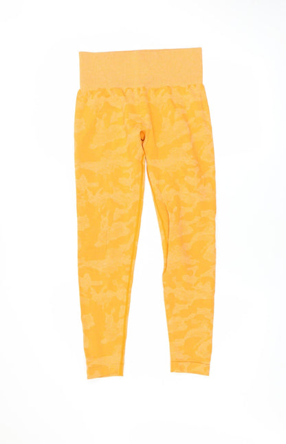 Womens UK Size M Lone Wolf Slim Fit Leggings Yellow Leggings