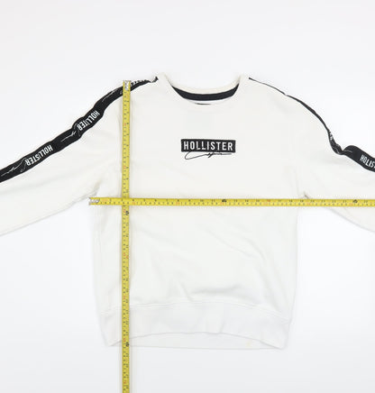 Mens UK Size S Hollister White Pullover Sweatshirt
