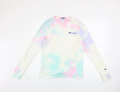 Champion Unisex Multicoloured Tie-Dye XS Long Sleeve Cotton Top
