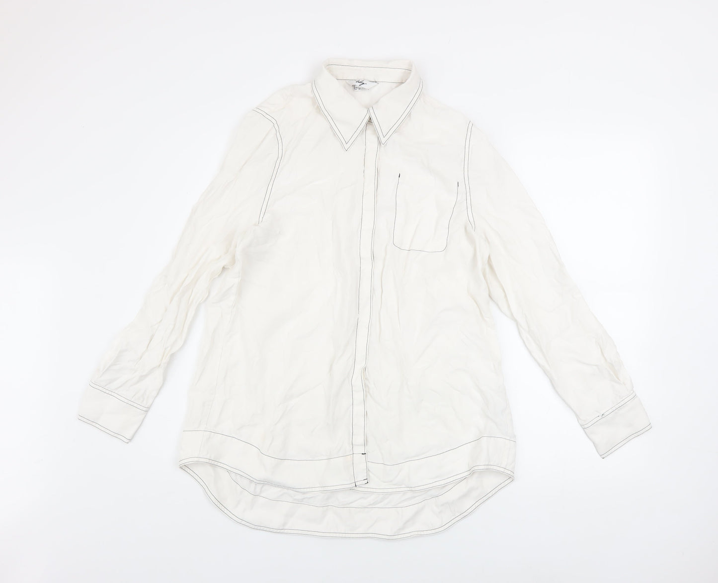 Womens UK Size 2XL Lily White Basic Button-Up