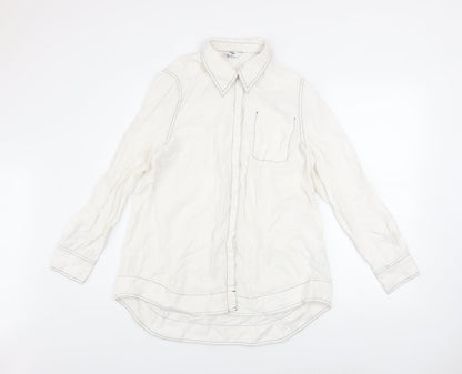 Womens UK Size 2XL Lily White Basic Button-Up