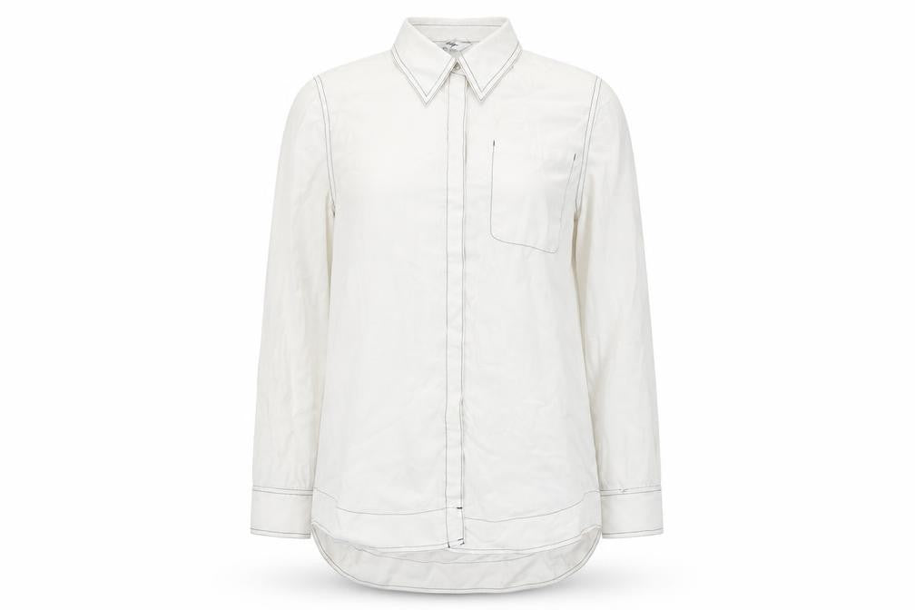 Womens UK Size 2XL Lily White Basic Button-Up