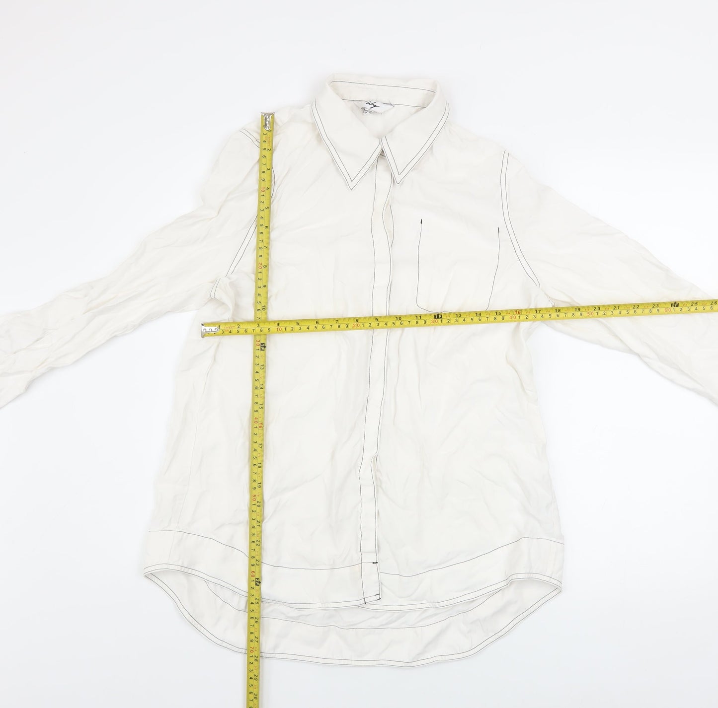 Womens UK Size 2XL Lily White Basic Button-Up