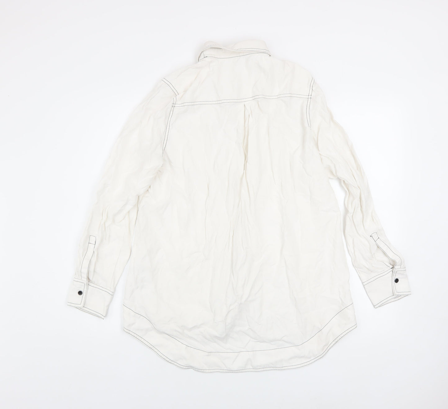 Womens UK Size 2XL Lily White Basic Button-Up