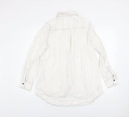 Womens UK Size 2XL Lily White Basic Button-Up