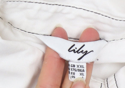 Womens UK Size 2XL Lily White Basic Button-Up