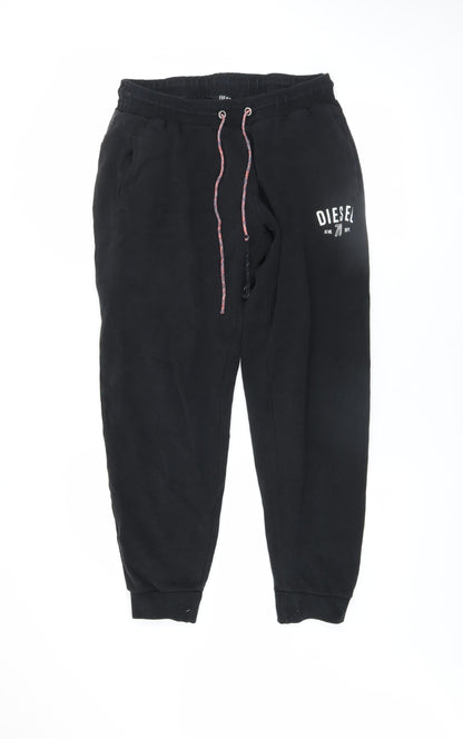 Mens UK Size M Diesel Regular Fit Jogger Black Trousers