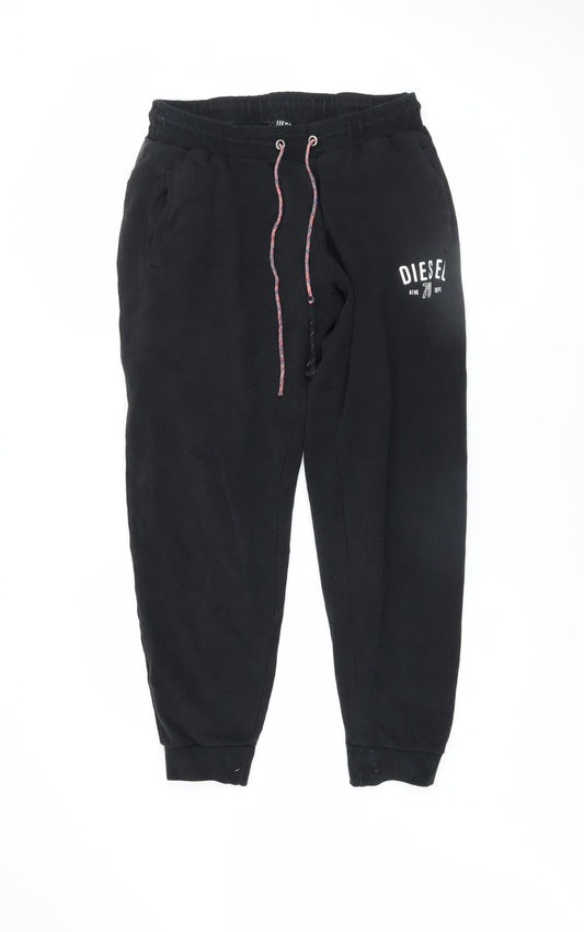 Mens UK Size M Diesel Regular Fit Jogger Black Trousers