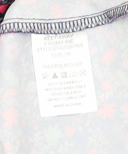 Emily & Me Women's Multicoloured Floral A-Line Dress Size 16