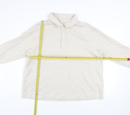 Mens UK Size 2XL Marks and Spencer Beige Henley Sweatshirt