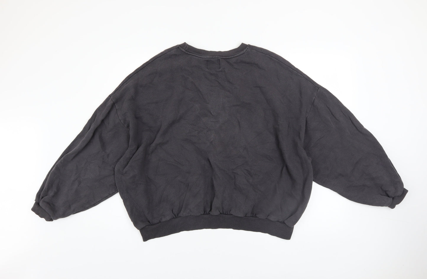 Womens UK Size L Pull & Bear Black Pullover Sweatshirt