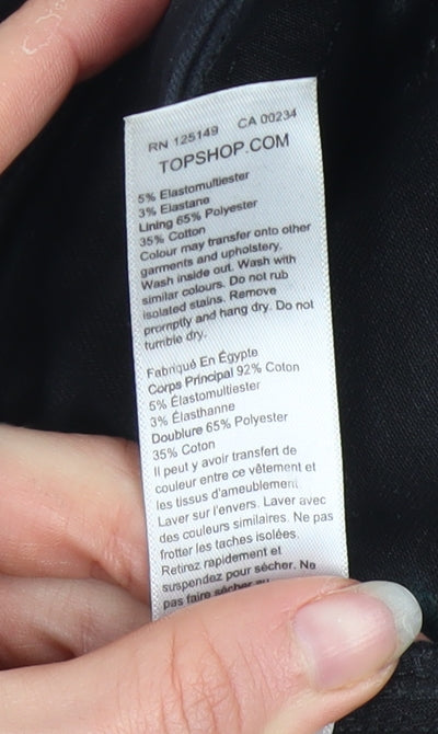 Womens UK Size 8 Topshop Slim Fit Skinny Black Jeans