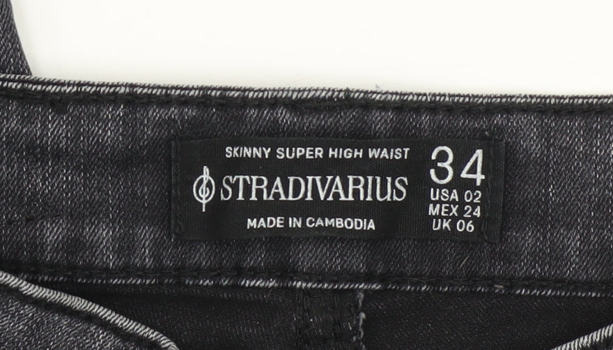 Womens UK Size 6 Stradivarius Slim Fit Skinny Grey Jeans