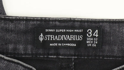 Womens UK Size 6 Stradivarius Slim Fit Skinny Grey Jeans