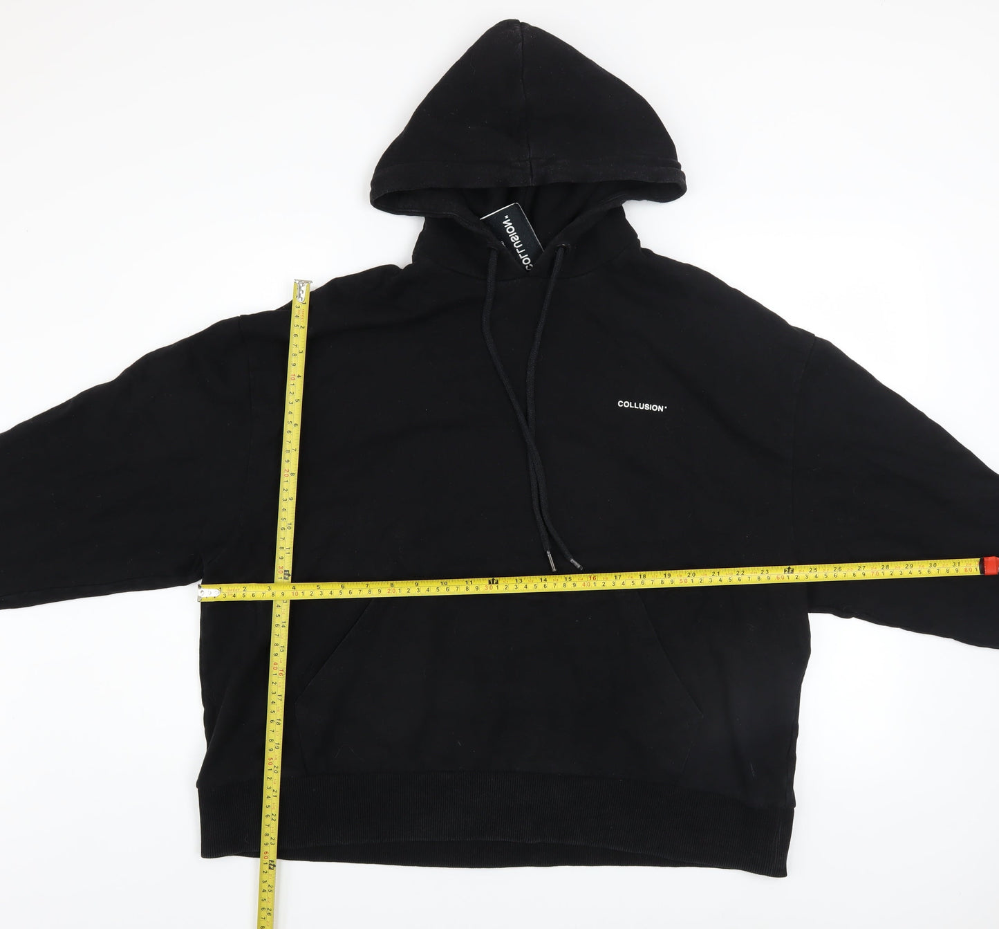 Mens UK Size M COLLUSION Black Pullover Hoodie