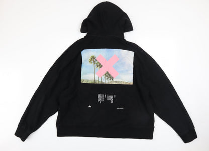Mens UK Size M COLLUSION Black Pullover Hoodie