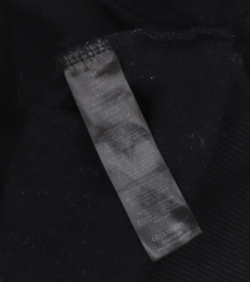 Mens UK Size M COLLUSION Black Pullover Hoodie
