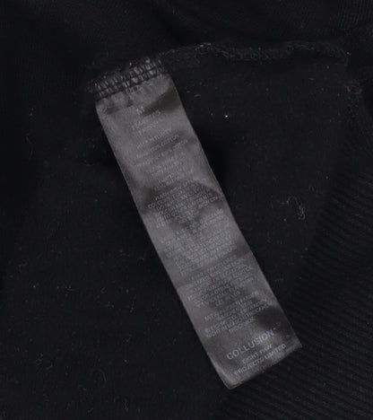 Mens UK Size M COLLUSION Black Pullover Hoodie