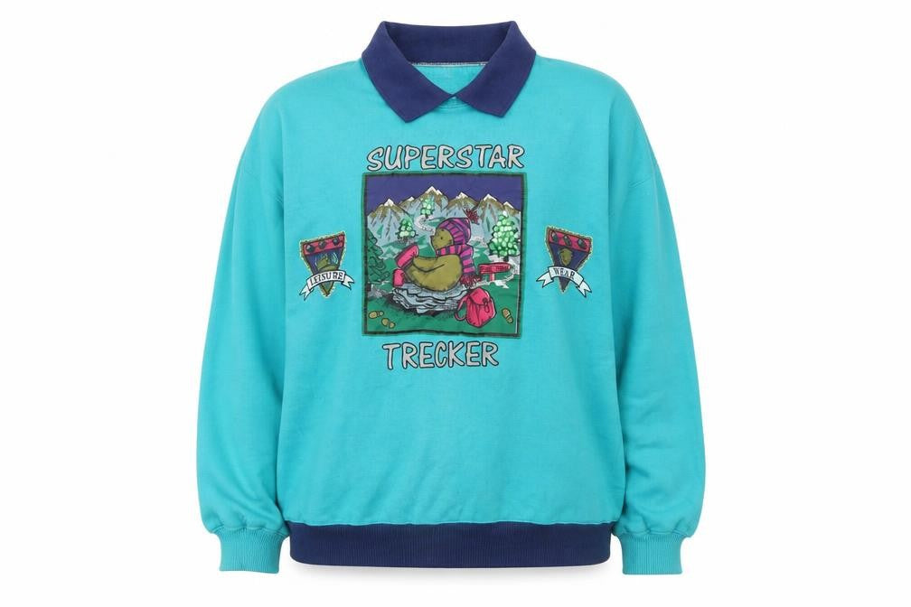 Womens UK Size M Superstar Trekker Blue Pullover Sweatshirt