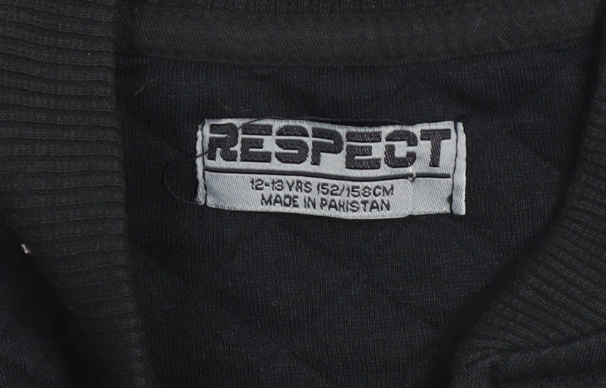 Boys UK Size 12-13 Years RESPECT Black Bomber Jacket