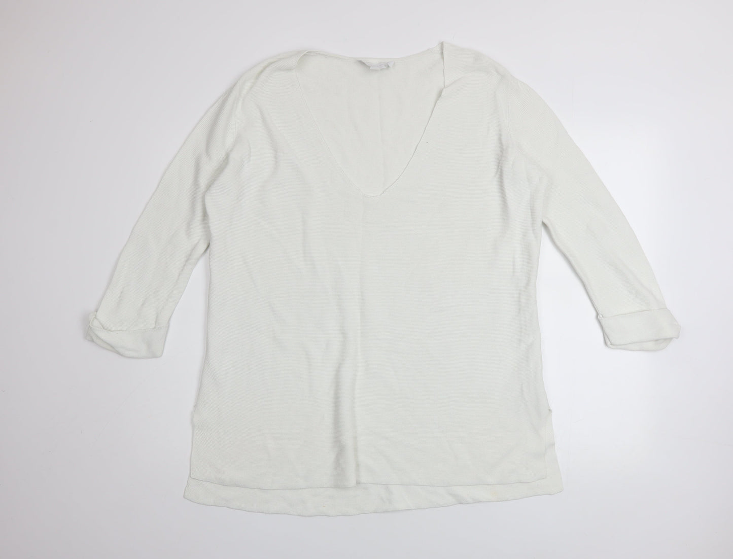 Womens UK Size 10 The White Company White Tunic Jumper