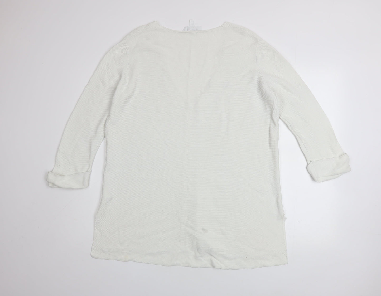 Womens UK Size 10 The White Company White Tunic Jumper