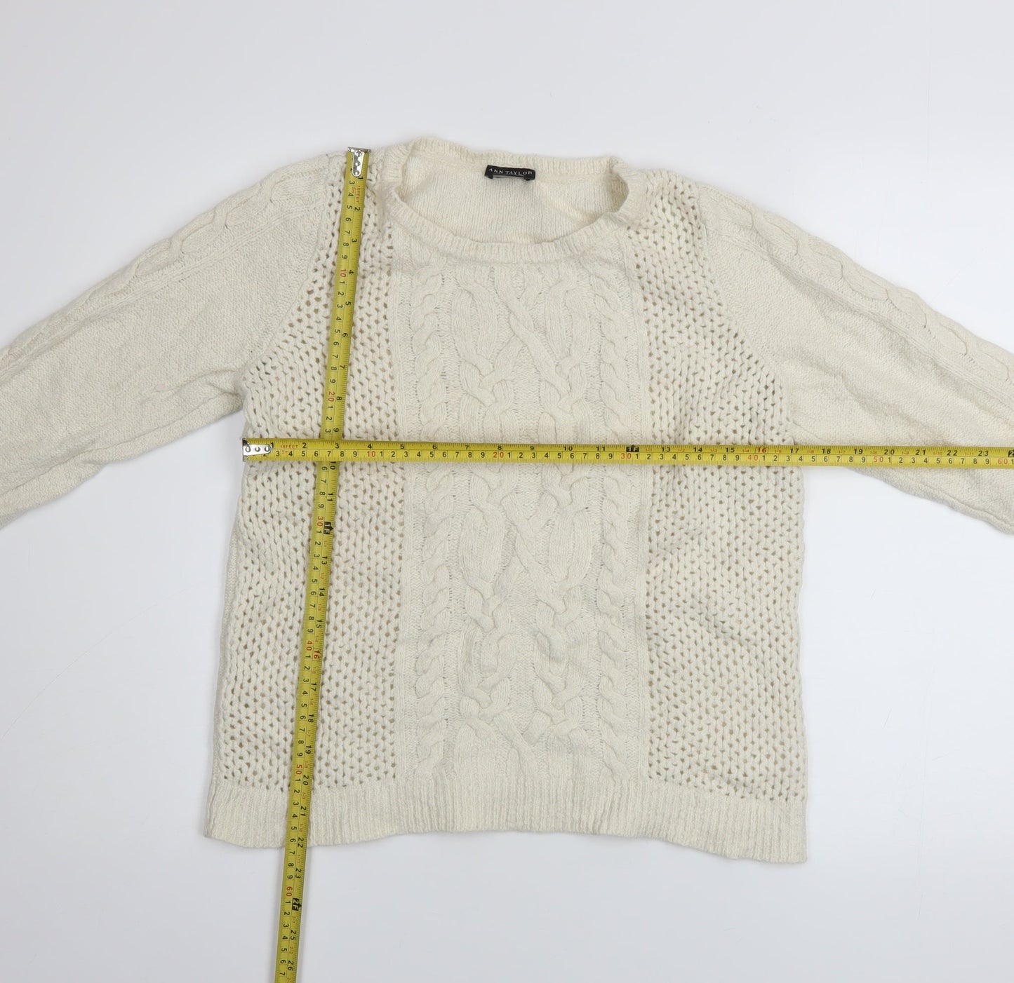 Womens UK Size L Ann Taylor Ivory Pullover Jumper