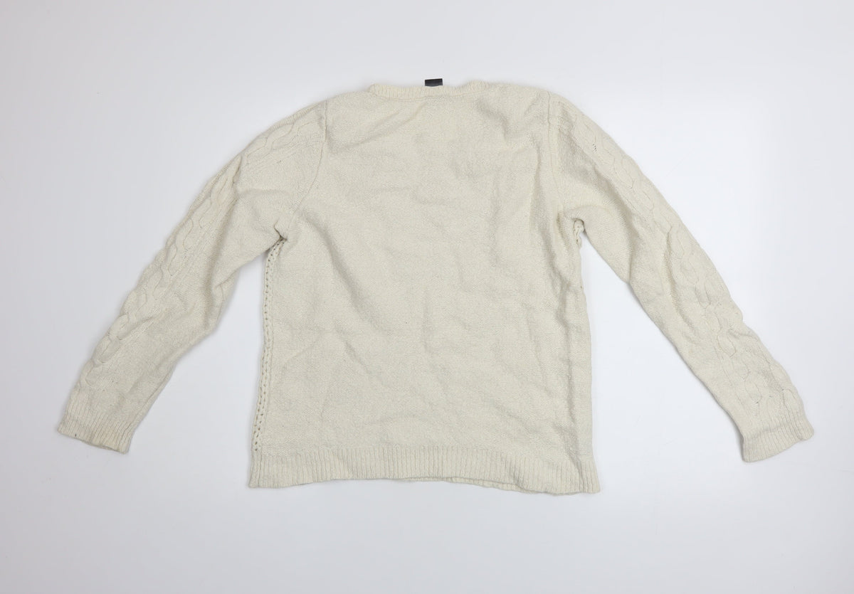 Womens UK Size L Ann Taylor Ivory Pullover Jumper