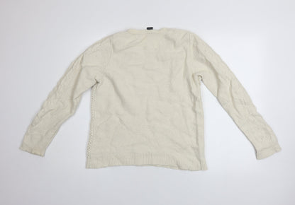 Womens UK Size L Ann Taylor Ivory Pullover Jumper