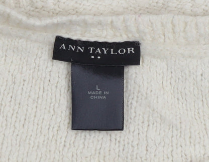 Womens UK Size L Ann Taylor Ivory Pullover Jumper