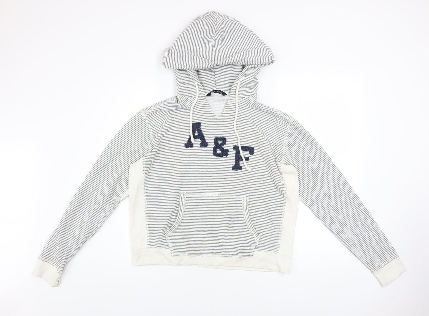Womens UK Size S Abercrombie & Fitch White Pullover Hoodie