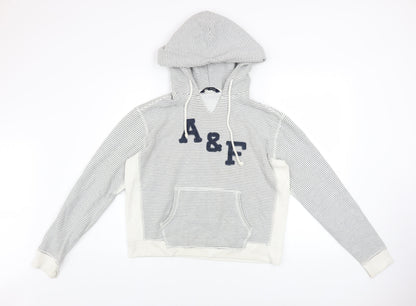 Womens UK Size S Abercrombie & Fitch White Pullover Hoodie