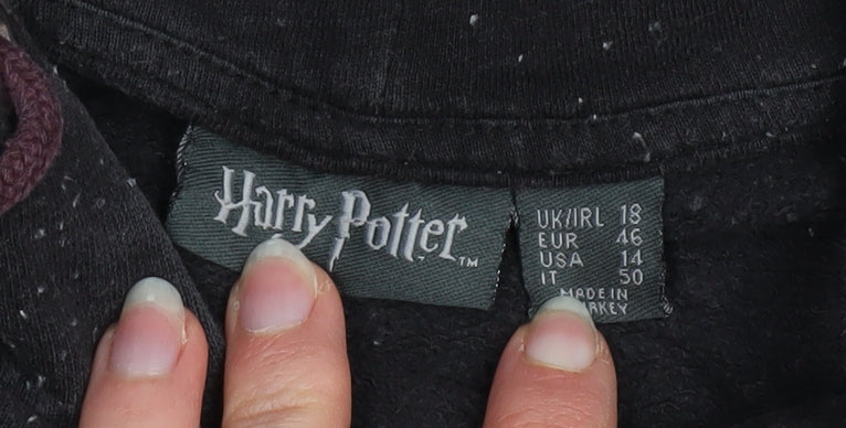 Womens UK Size 18 Harry Potter Black Pullover Hoodie
