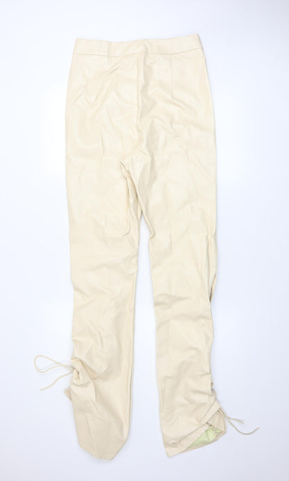 Womens UK Size 12 PRETTYLITTLETHING Slim Fit Casual Party/Cocktail Beige Trouser