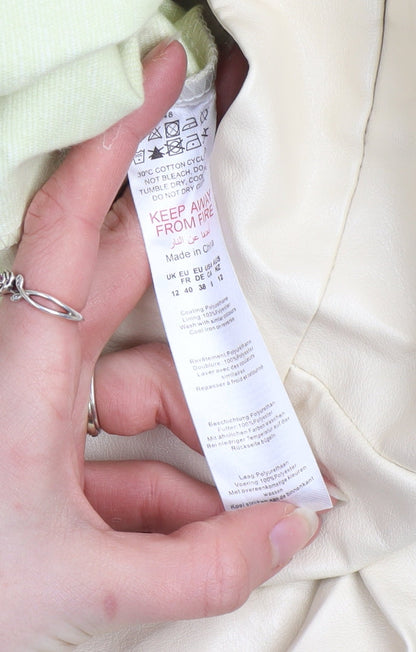 Womens UK Size 12 PRETTYLITTLETHING Slim Fit Casual Party/Cocktail Beige Trouser