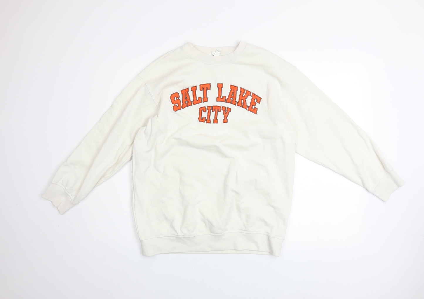 Womens UK Size XS H&M Ivory Pullover Sweatshirt
