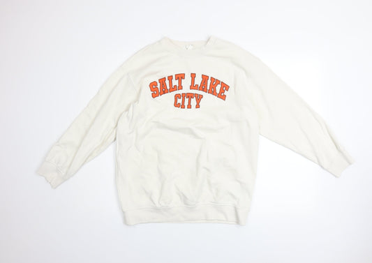 Womens UK Size XS H&M Ivory Pullover Sweatshirt
