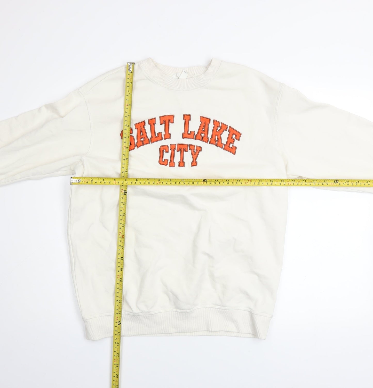 Womens UK Size XS H&M Ivory Pullover Sweatshirt