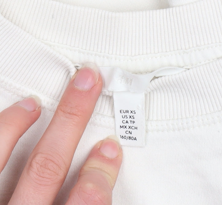 Womens UK Size XS H&M Ivory Pullover Sweatshirt