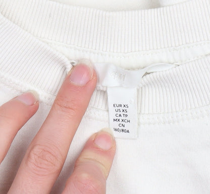 Womens UK Size XS H&M Ivory Pullover Sweatshirt