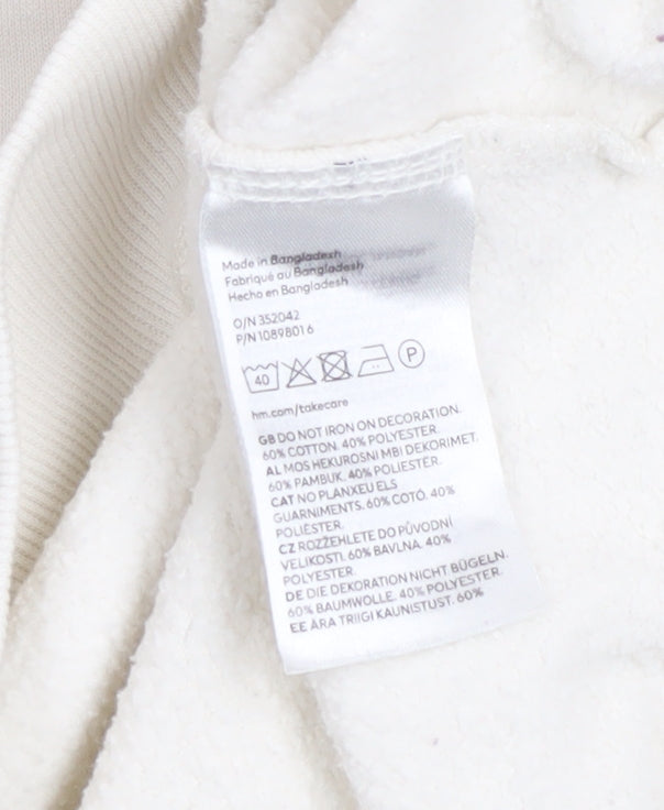 Womens UK Size XS H&M Ivory Pullover Sweatshirt