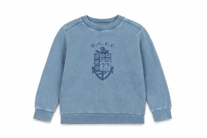 French Connection Boys Blue Cotton Blend Pullover Sweatshirt Age 6