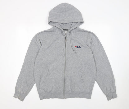 Womens UK Size S FILA Grey Full Zip Hoodie