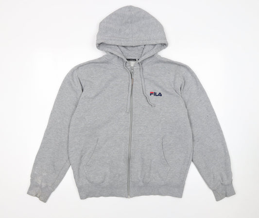 Womens UK Size S FILA Grey Full Zip Hoodie
