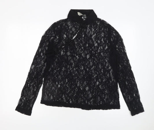 Womens UK Size 12 ASOS Black Kimono Blouse
