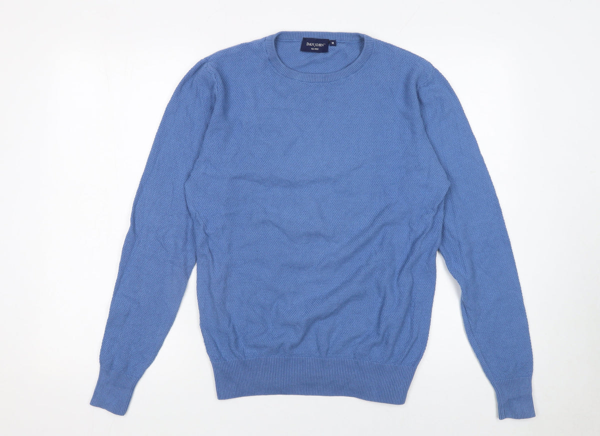 Mens UK Size M DAN JOHN Blue Pullover Jumper