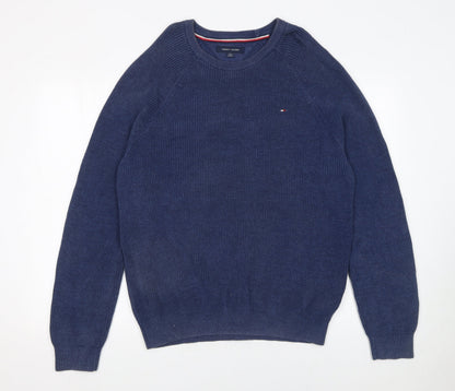 Mens UK Size L Tommy Hilfiger Blue Pullover Jumper