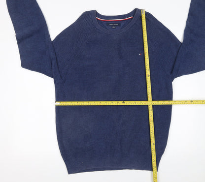 Mens UK Size L Tommy Hilfiger Blue Pullover Jumper