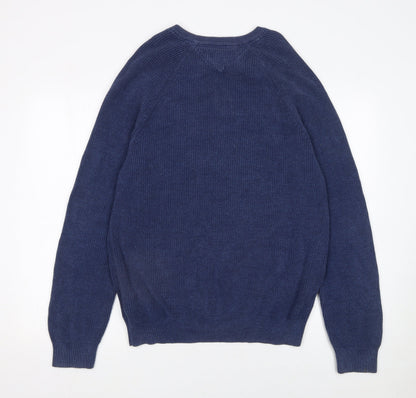 Mens UK Size L Tommy Hilfiger Blue Pullover Jumper